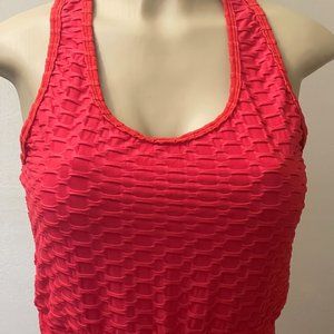 Sports T-shirt, Women's sleeveless cross-back, elasticated fit, L/XL, Red.